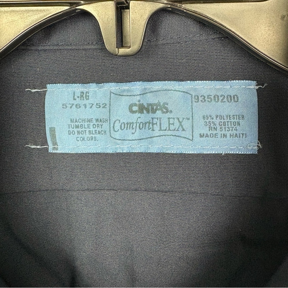 CINTAS comfort flex navy collar button up WHITMER AUTOMOTIVE shirt size large - Picture 6 of 7